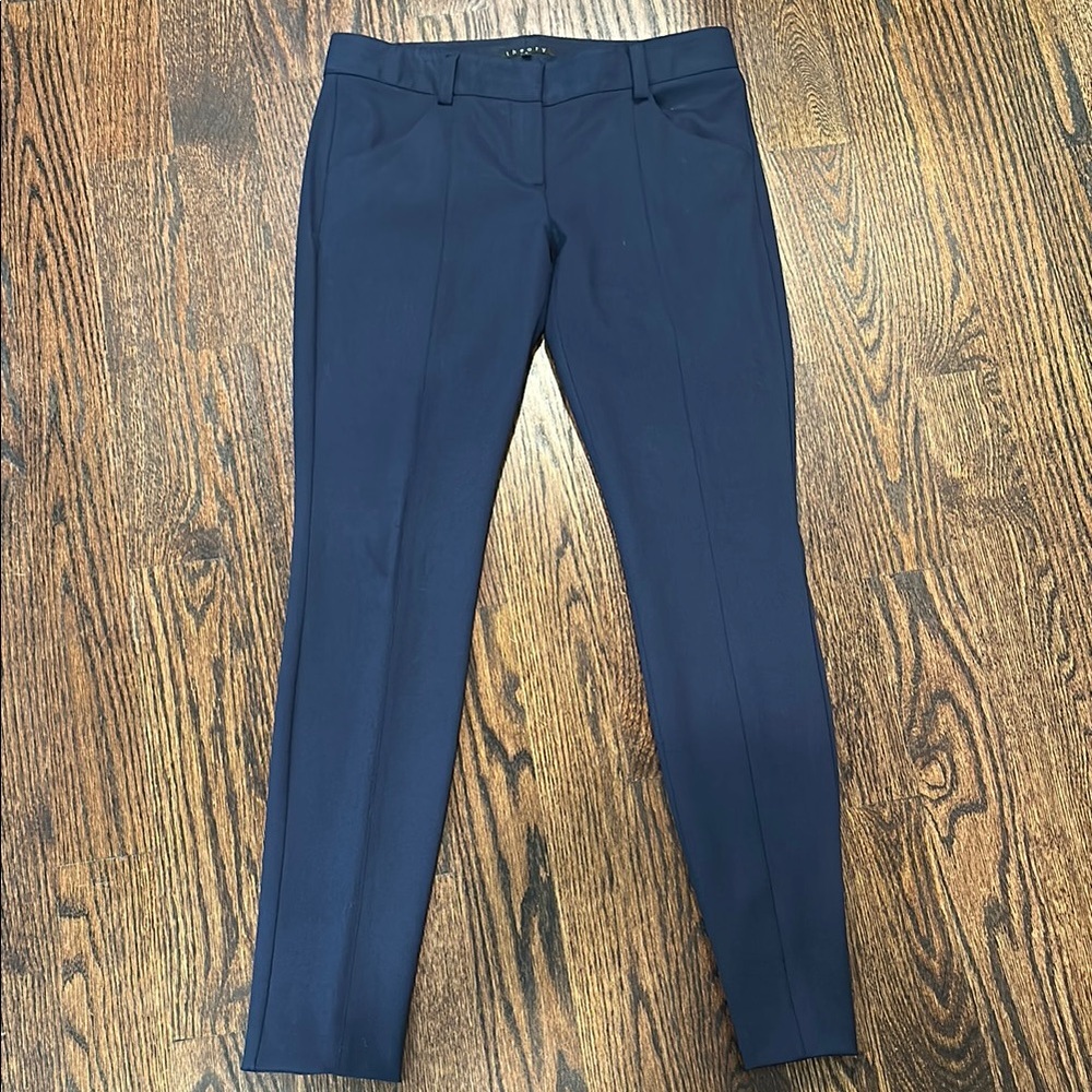 Theory Navy Wool Blend Straight Leg (258)